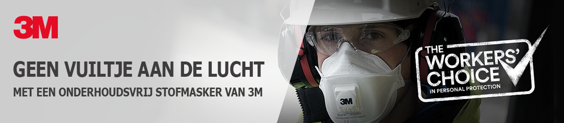 Geen vuiltje aan de lucht met een onderhoudsvrij stofmasker van 3M Geen vuiltje aan de lucht met een onderhoudsvrij stofmasker van 3M